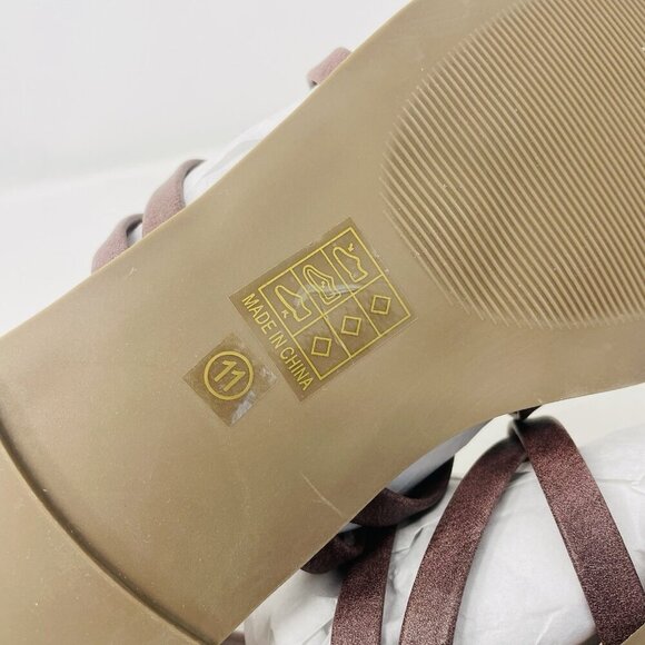 Journee Collection Womens Size 11 Zailie Strappy Gladiator Flat Sandals in Brown - Picture 11 of 13